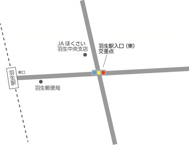 羽生駅入口東交差点(信金なし)