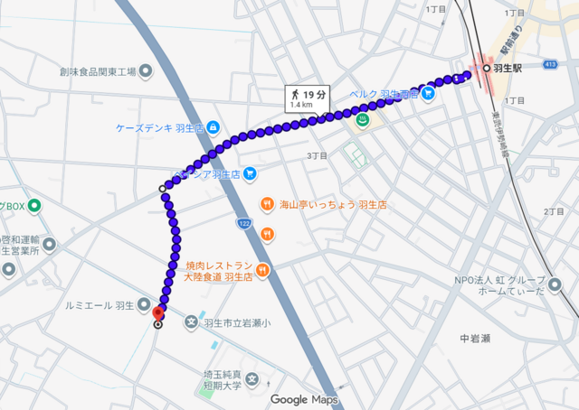 岩瀬小学校地図